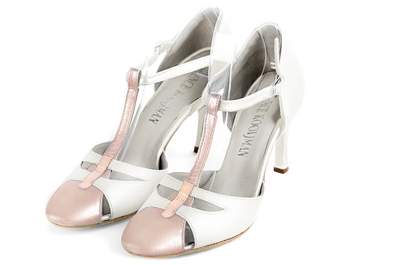 Chaussure femme brides rose poudr et blanc pur Salom c t s